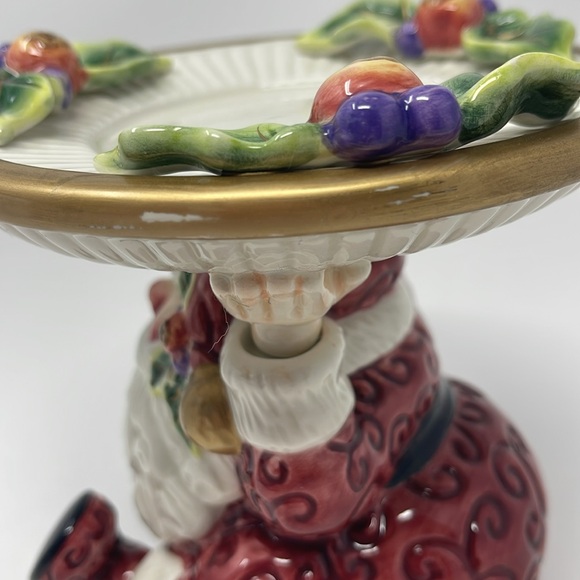 FITZ & FLOYD: Santa Claus Candle Holder Pillar Christmas Holiday Decor - Picture 7 of 11